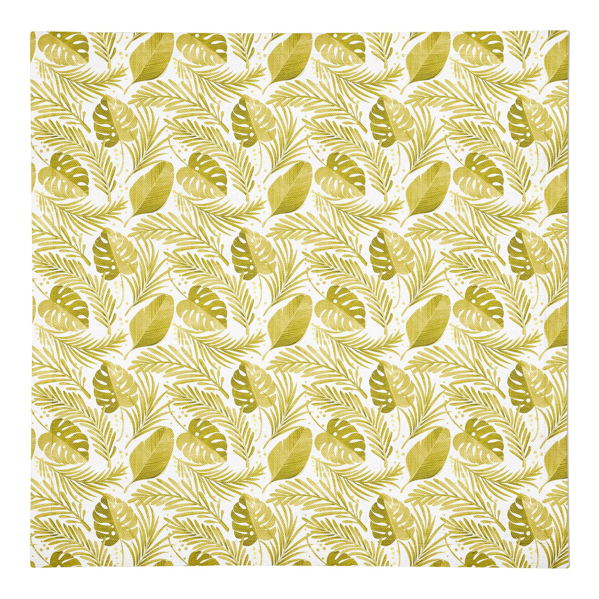 Coastal Yellow Leaves 10" x 10" Cotton Twill Napkin